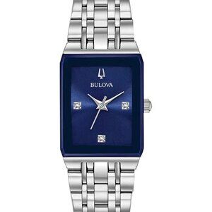 Bulova Women's Quadra Quartz Silver Watch 20MM 96P187